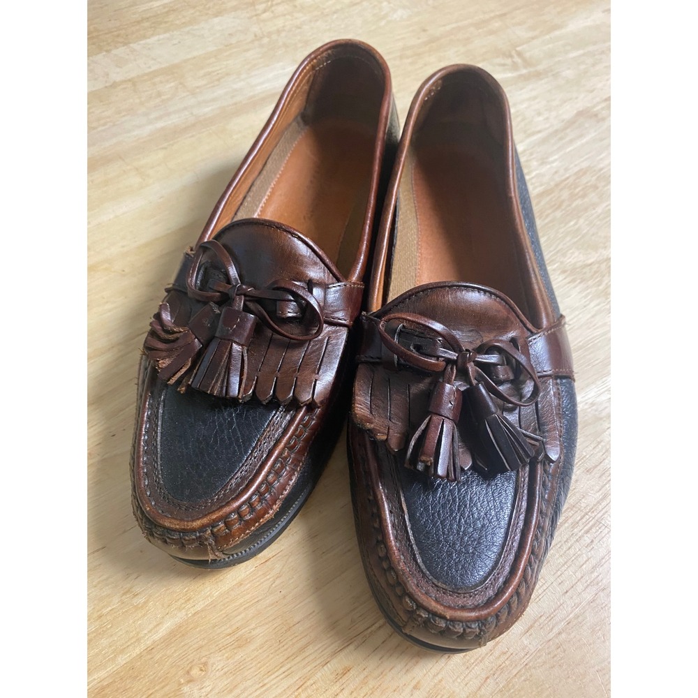 Johnston & Murphy Passport Mens 9.5 M Tassel Kiltie Loafers Two Tone Italy